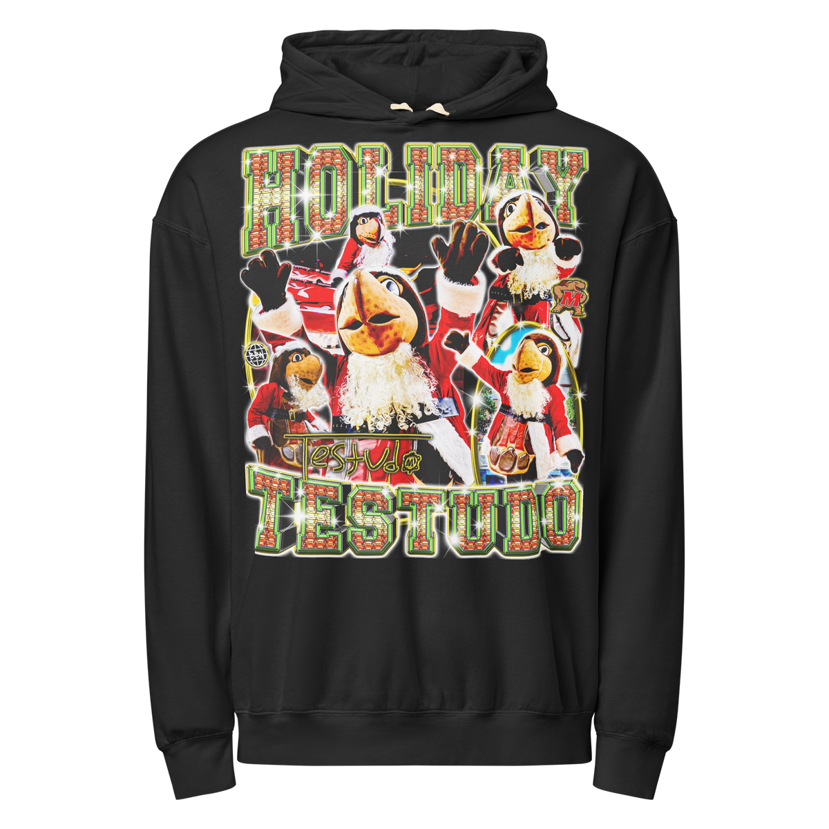 Holiday Testudo Comfort Hoodie - Black - Product mockup