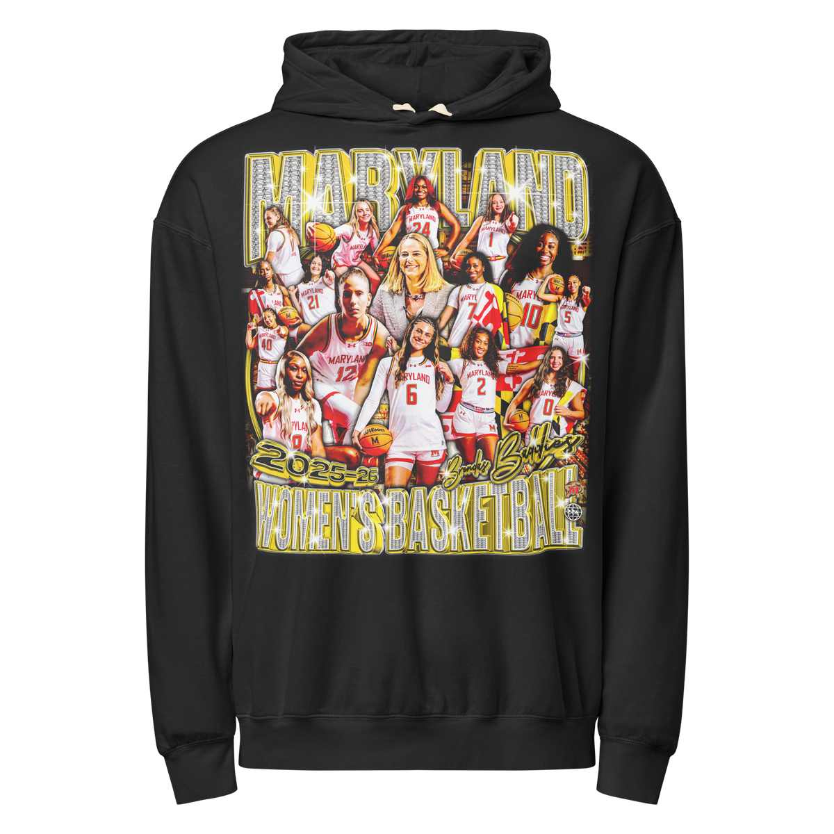 Terps Wbb 25-26' Comfort Graphic Hoodie - Black - Product mockup