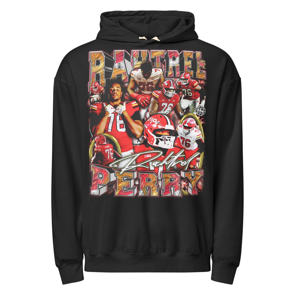 Rahtrel Perry 01 Lightweight Hoodie - Black - Product mockup
