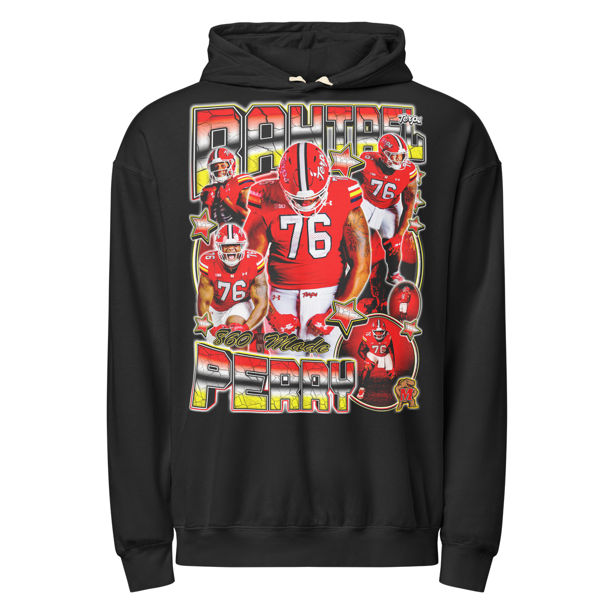 Rahtrel Perry 02 Lightweight Hoodie - Black - Product mockup