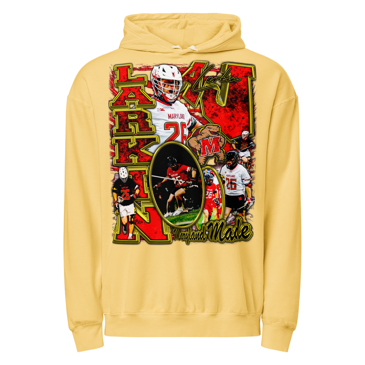 Aj Larkin Comfort Graphic Hoodie - Butter - Product mockup
