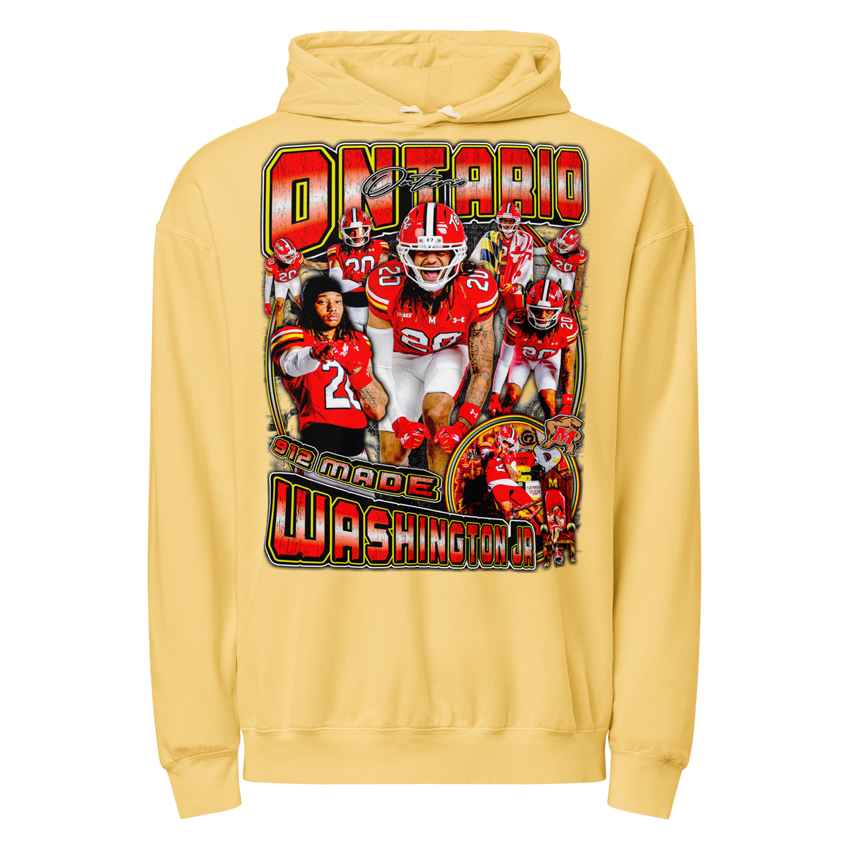 Ontario Washington Jr Lightweight Hoodie - Butter - Product mockup