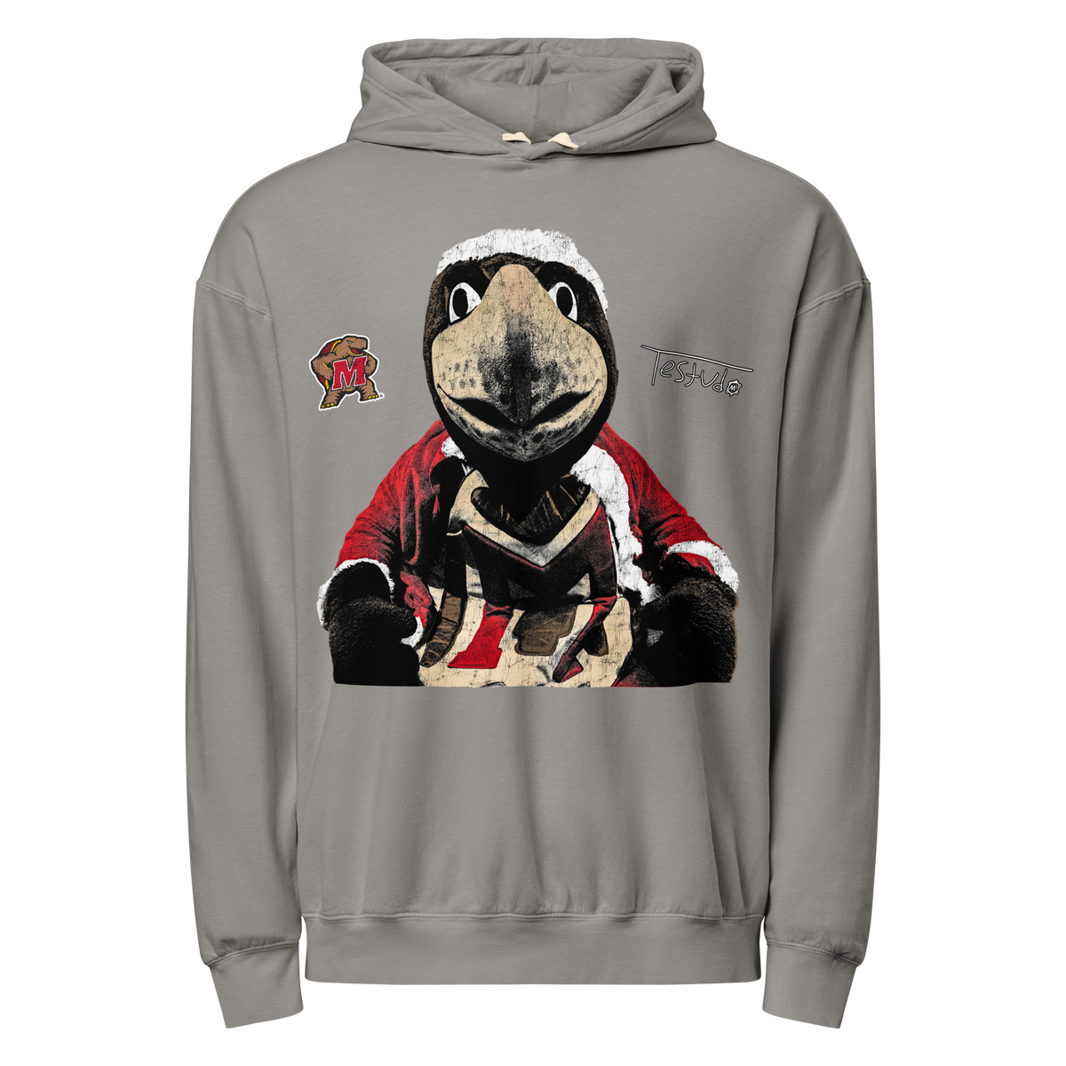 Testudo Santa Comfort Hoodie - Grey - Product mockup