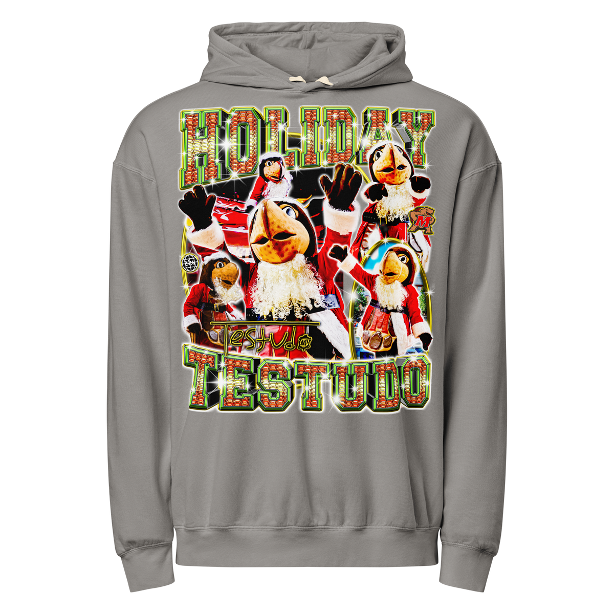 Holiday Testudo Comfort Hoodie - Grey - Product mockup