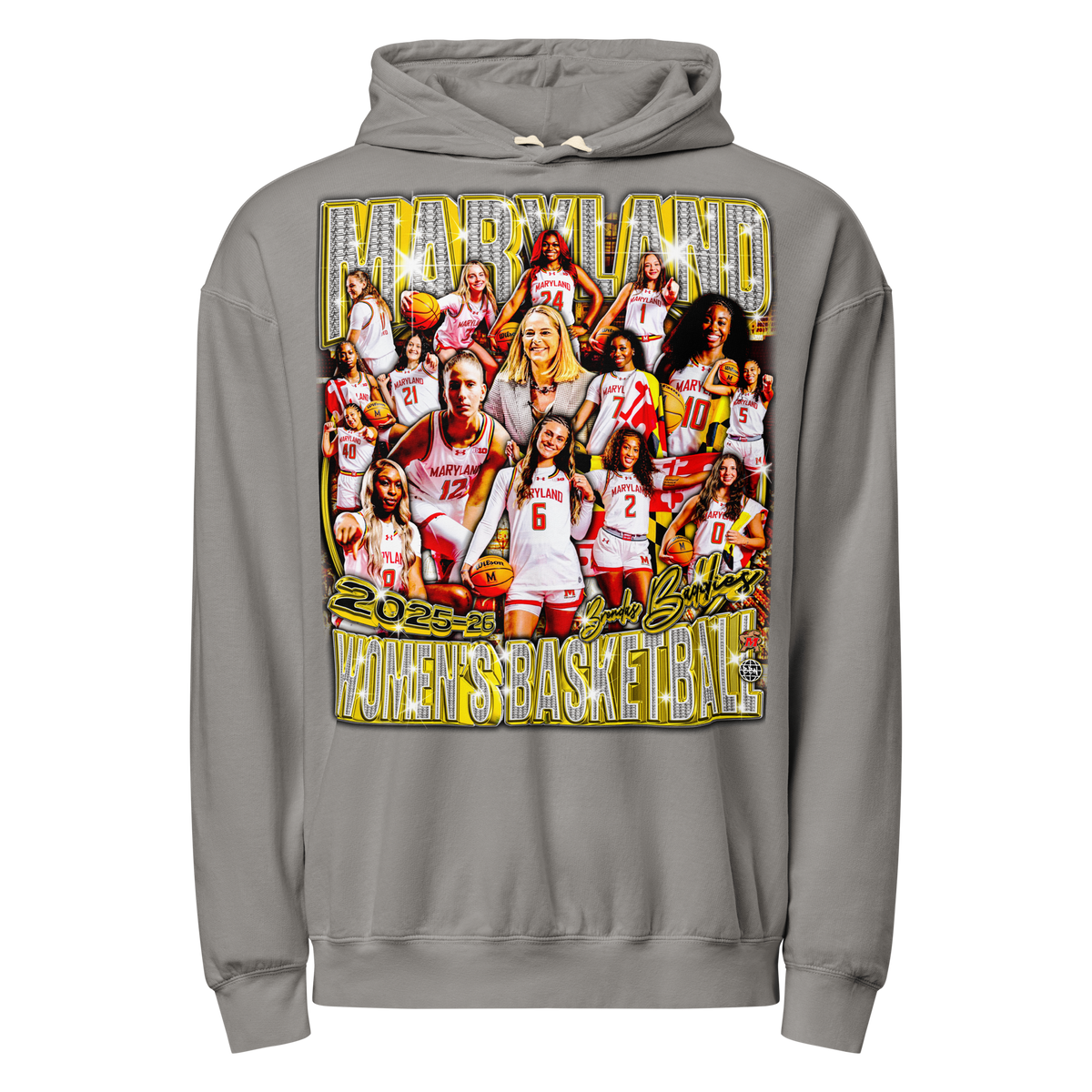 Terps Wbb 25-26' Comfort Graphic Hoodie - Grey - Product mockup