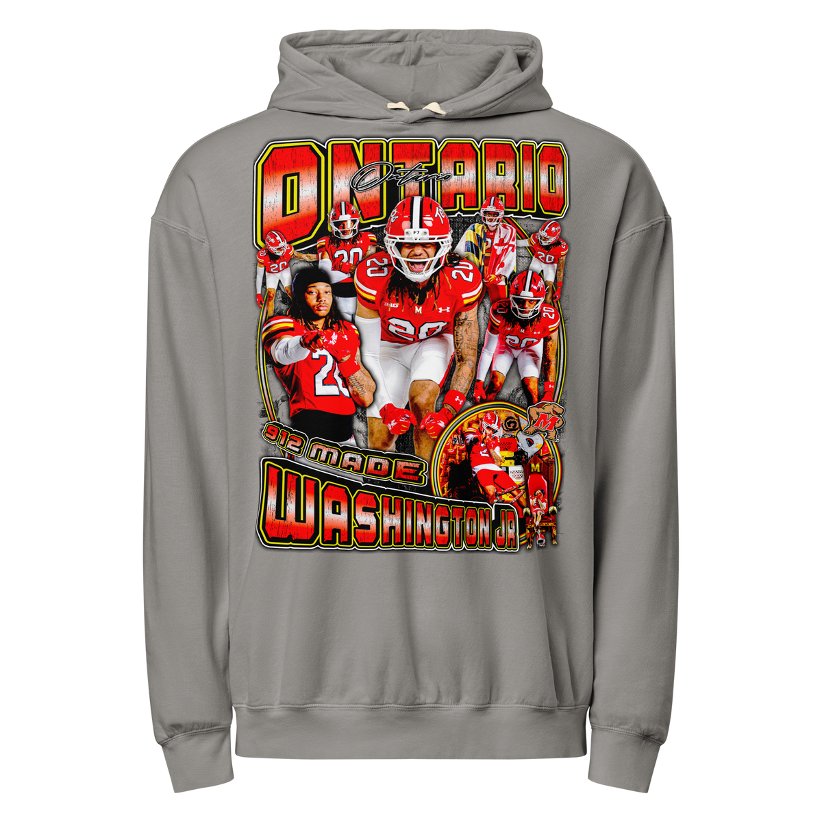 Ontario Washington Jr Lightweight Hoodie - Grey - Product mockup