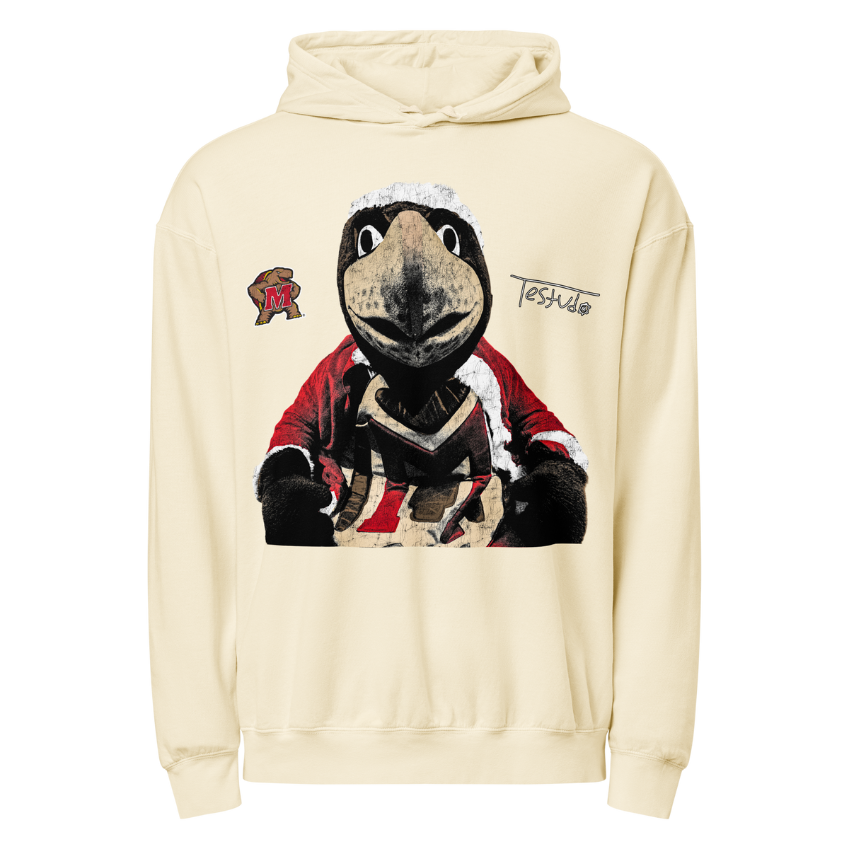 Testudo Santa Comfort Hoodie - Ivory - Product mockup