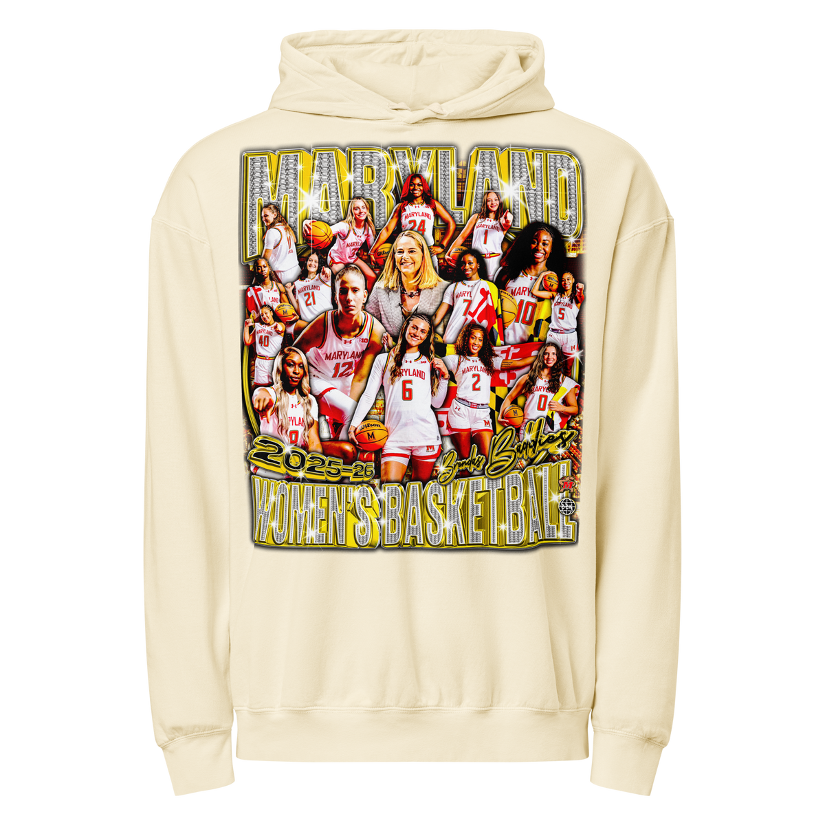 Terps Wbb 25-26' Comfort Graphic Hoodie - Ivory - Product mockup