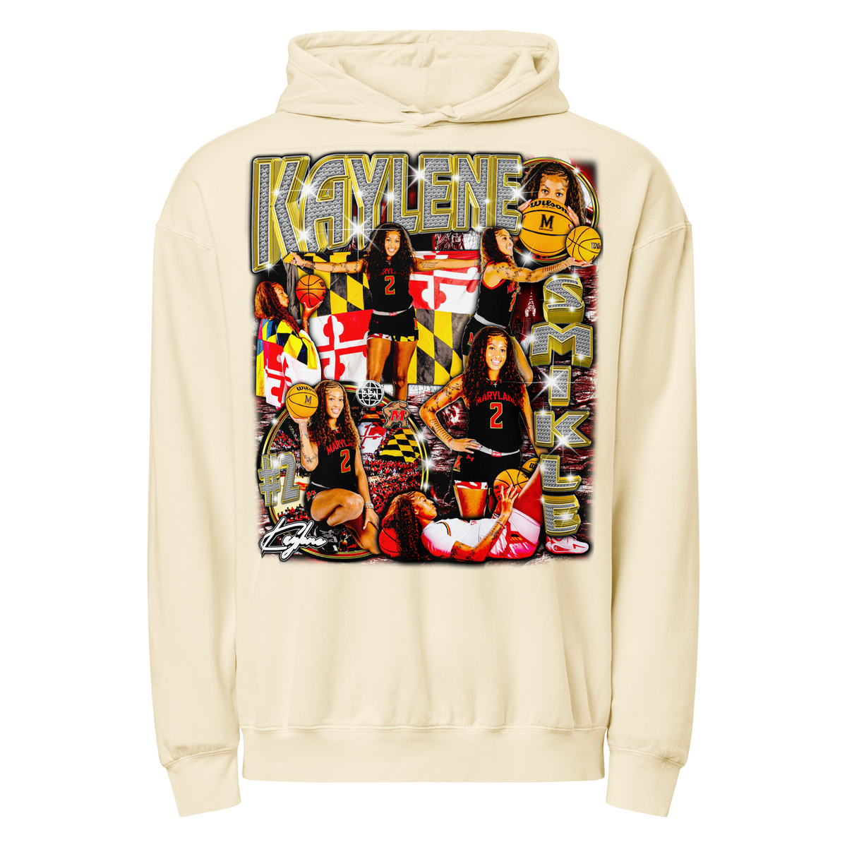 Kaylene Smikle Comfort Hoodie 01 25-26' - Ivory - Product mockup
