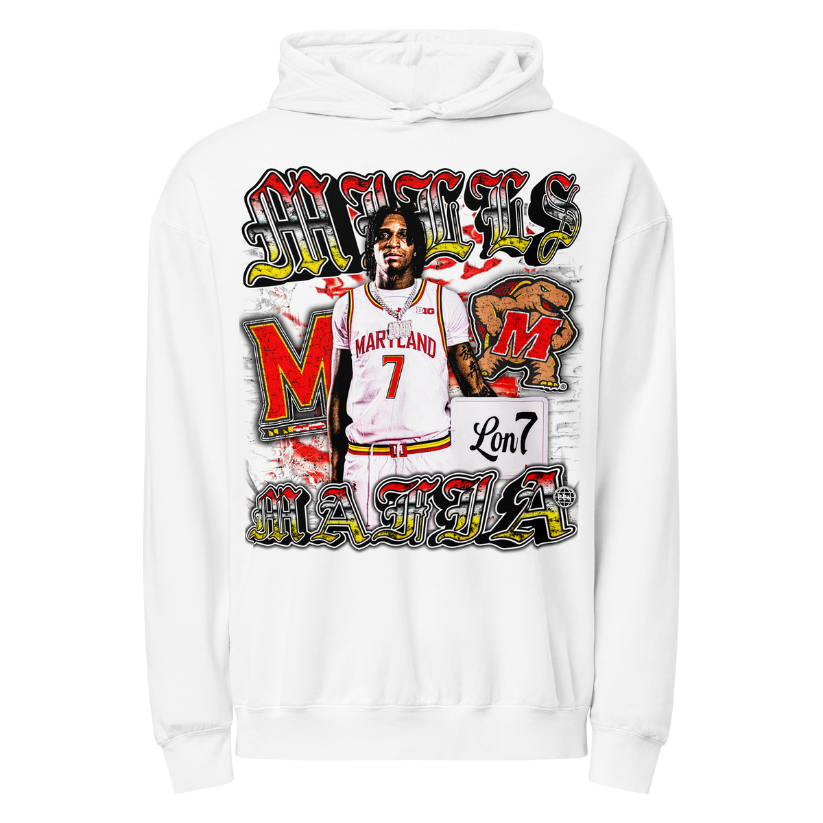 Mills Mafia Comfort Graphic Hoodie 001 - White - Product mockup