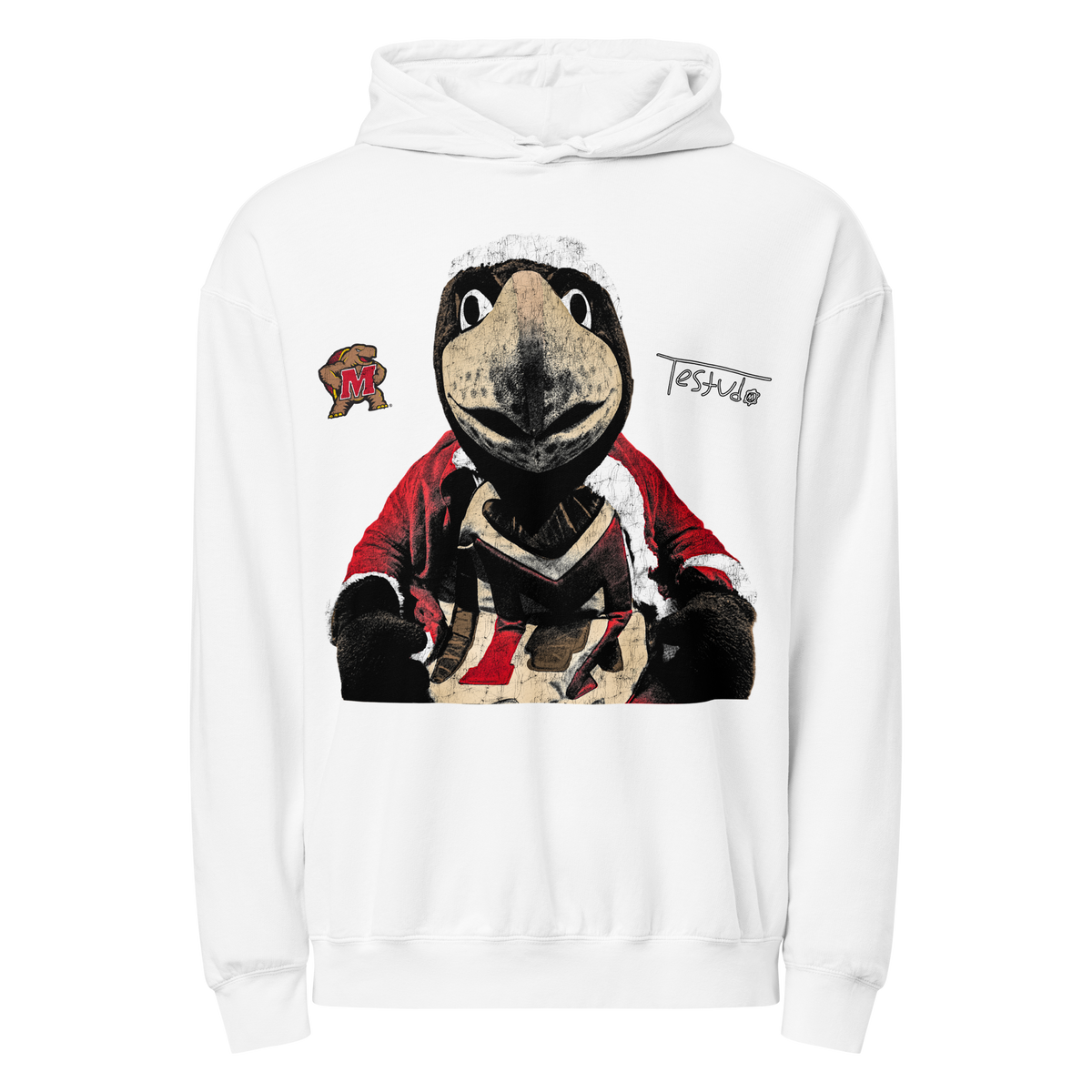 Testudo Santa Comfort Hoodie - White - Product mockup