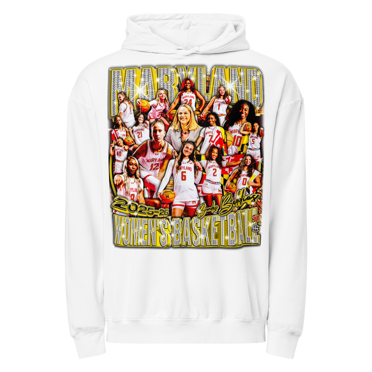 Terps Wbb 25-26' Comfort Graphic Hoodie - White - Product mockup