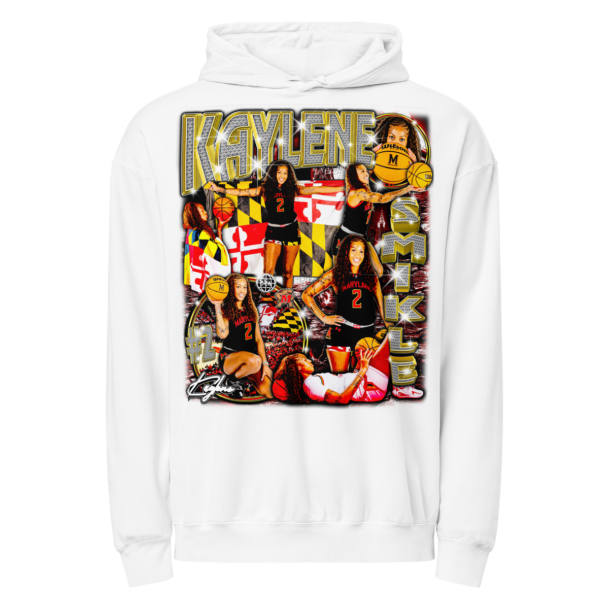 Kaylene Smikle Comfort Hoodie 01 25-26' - White - Product mockup