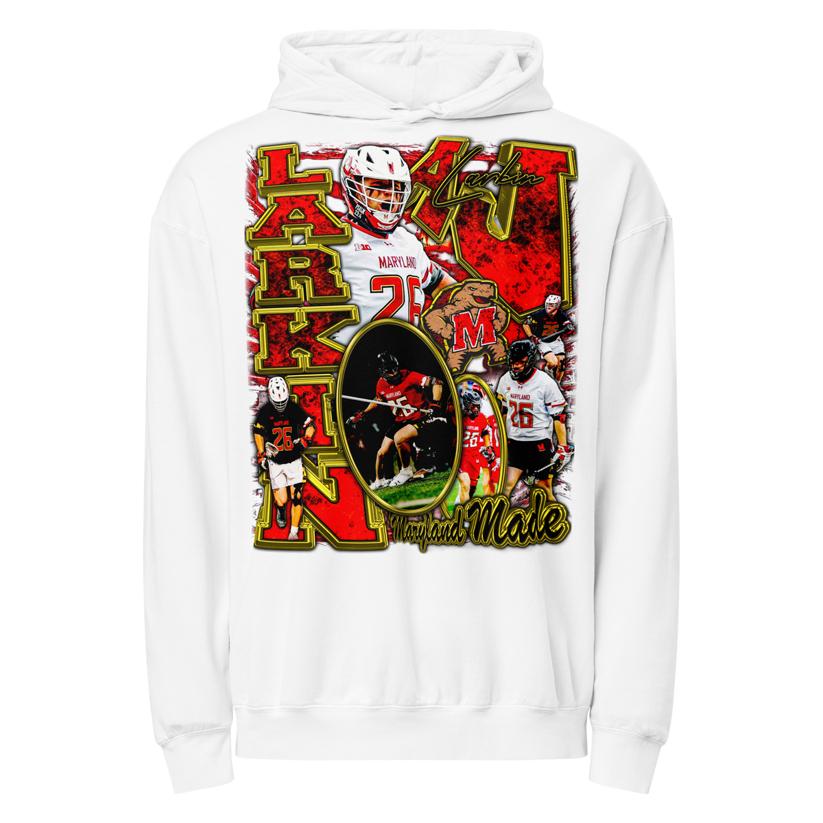 Aj Larkin Comfort Graphic Hoodie - White - Product mockup