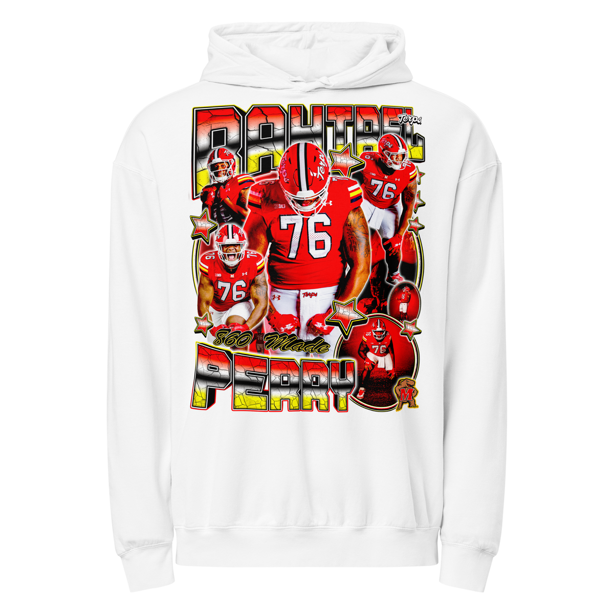 Rahtrel Perry 02 Lightweight Hoodie - White - Product mockup