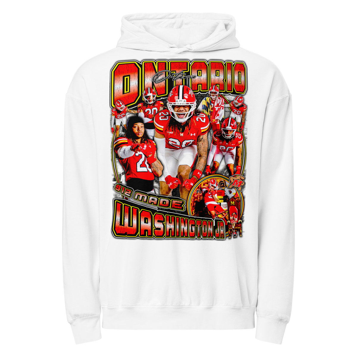Ontario Washington Jr Lightweight Hoodie - White - Product mockup