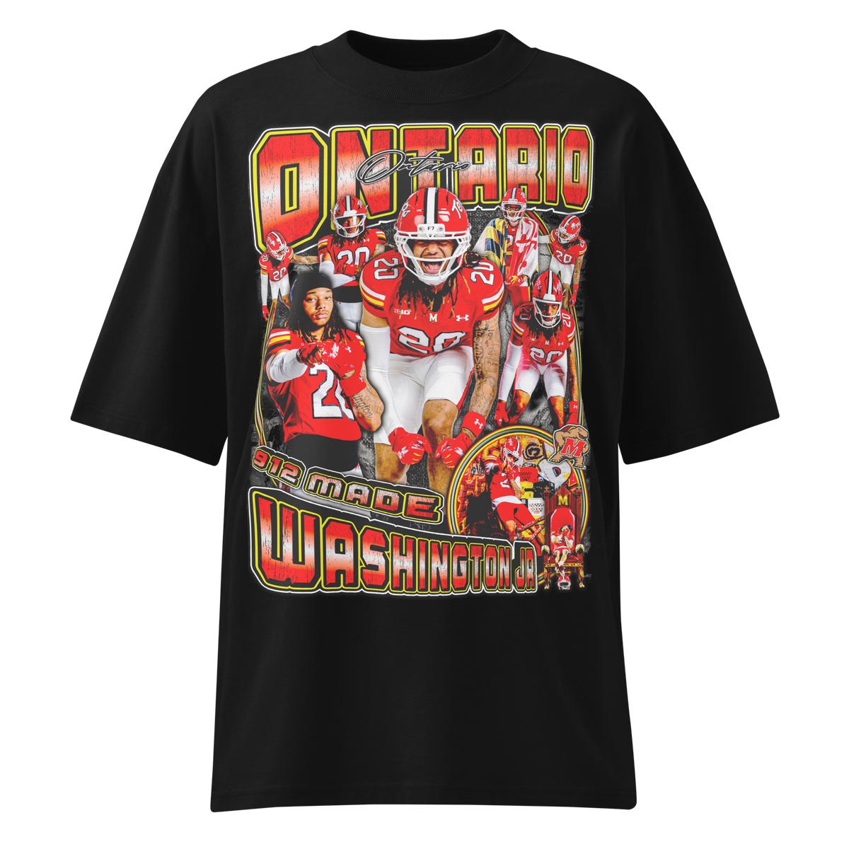 Ontario Washington Jr Streetwear Tee - Black - Product mockup