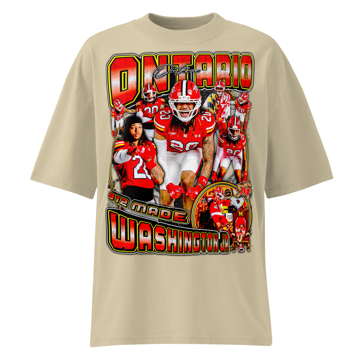 Ontario Washington Jr Streetwear Tee - Stone - Product mockup