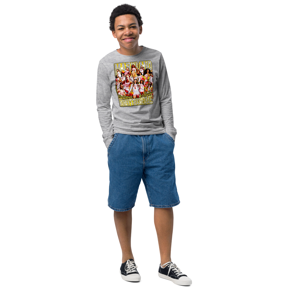 YOUTH Terps Wbb 25-26' Standard Longsleeve - Athletic Heather - Product mockup