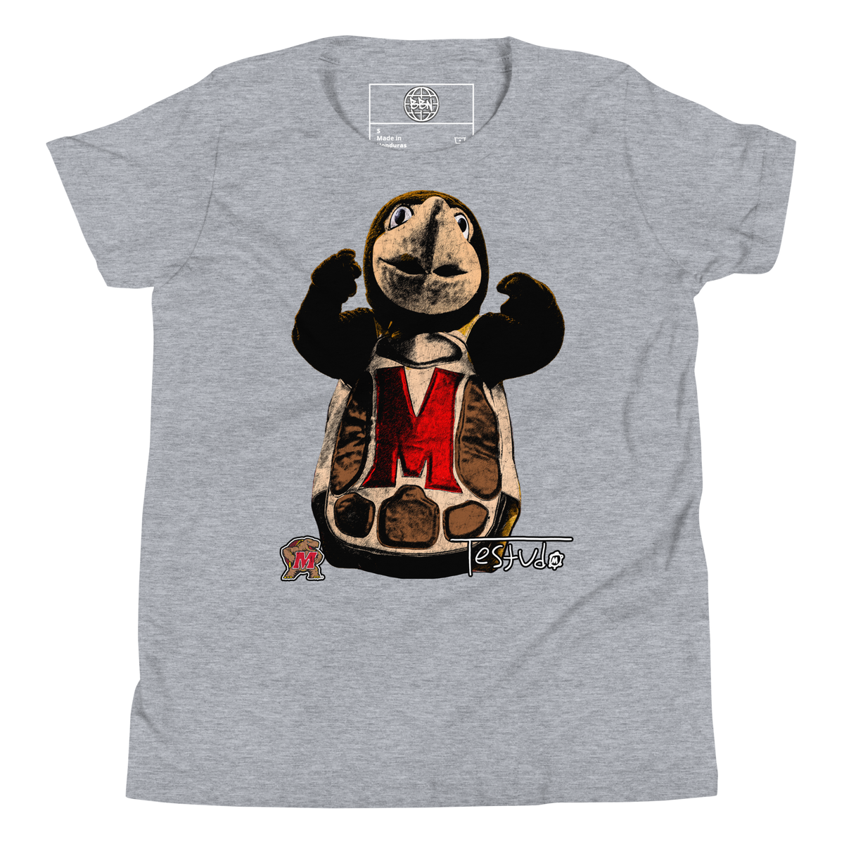 YOUTH Testudo 02 Graphic Tee - Athletic Heather - Product mockup