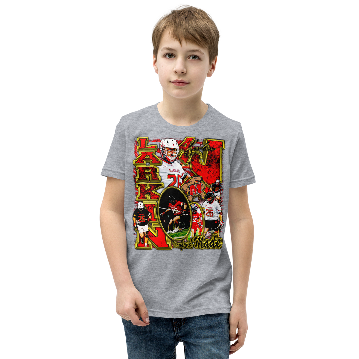 YOUTH Aj Larkin Graphic Tee - Athletic Heather - Product mockup