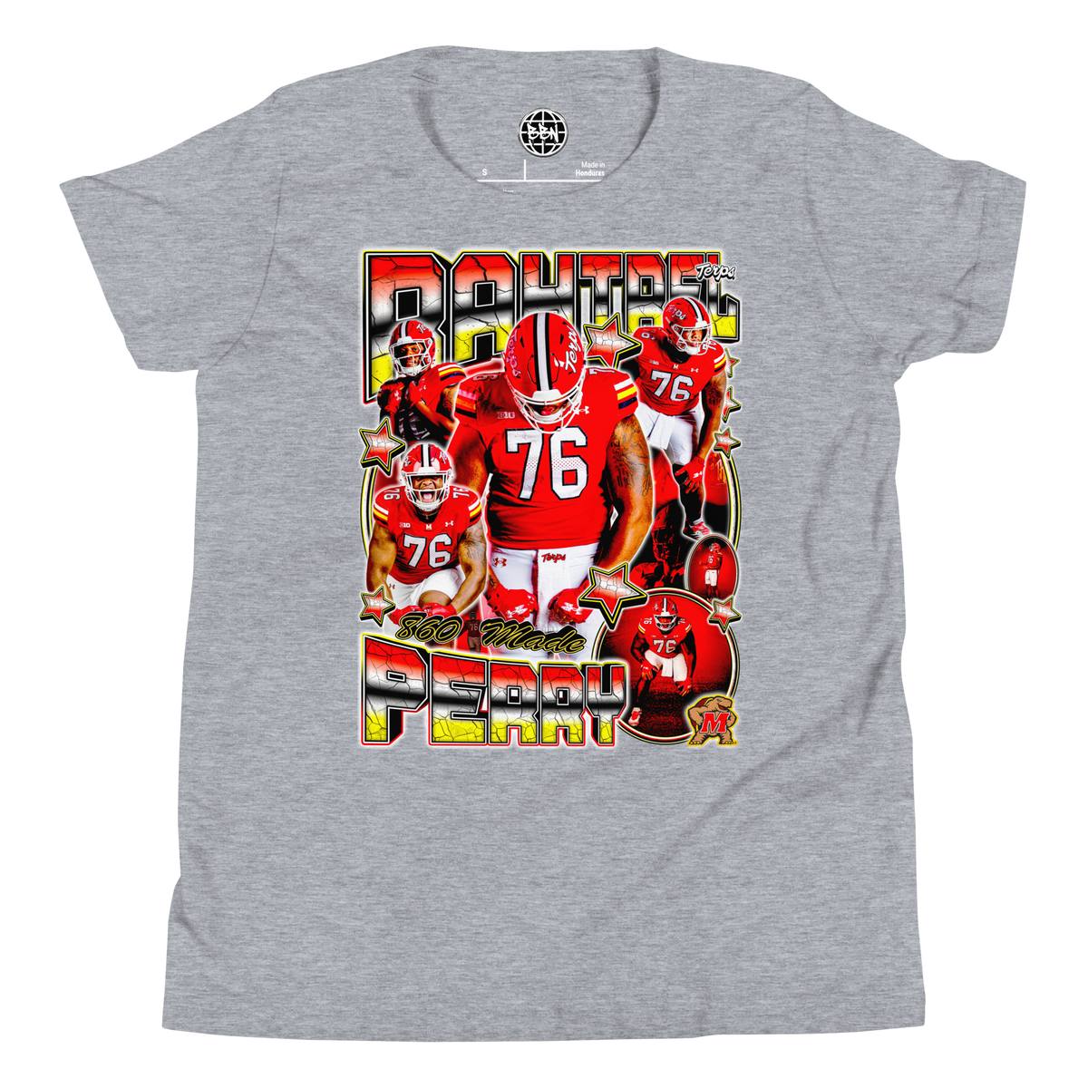 YOUTH Rahtrel Perry 02 Tee - Athletic Heather - Product mockup