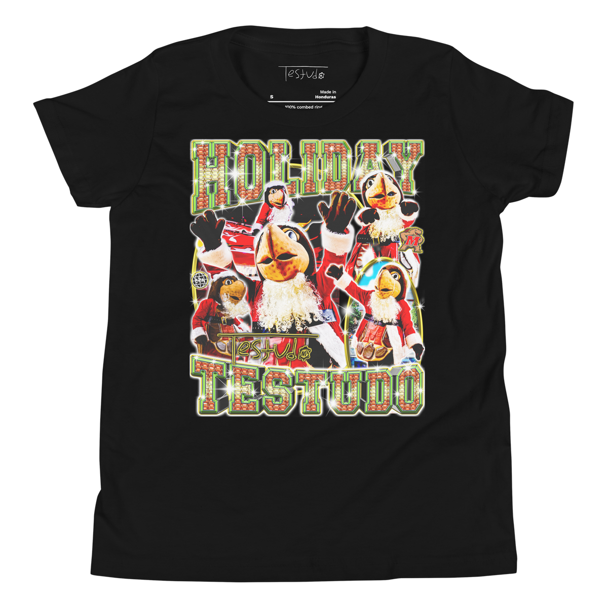 YOUTH Holiday Testudo T-Shirt - Black - Product mockup