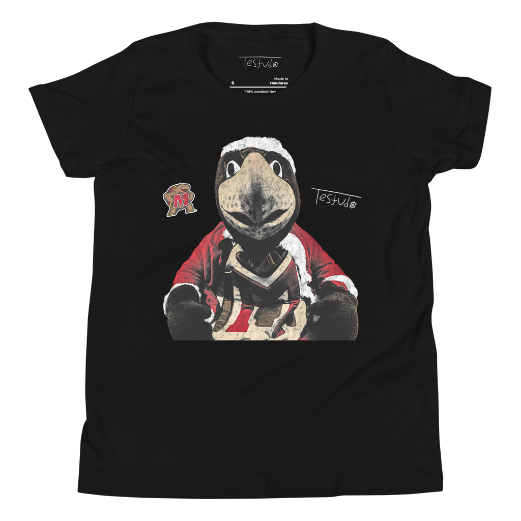 YOUTH Testudo Santa T-Shirt - Black
