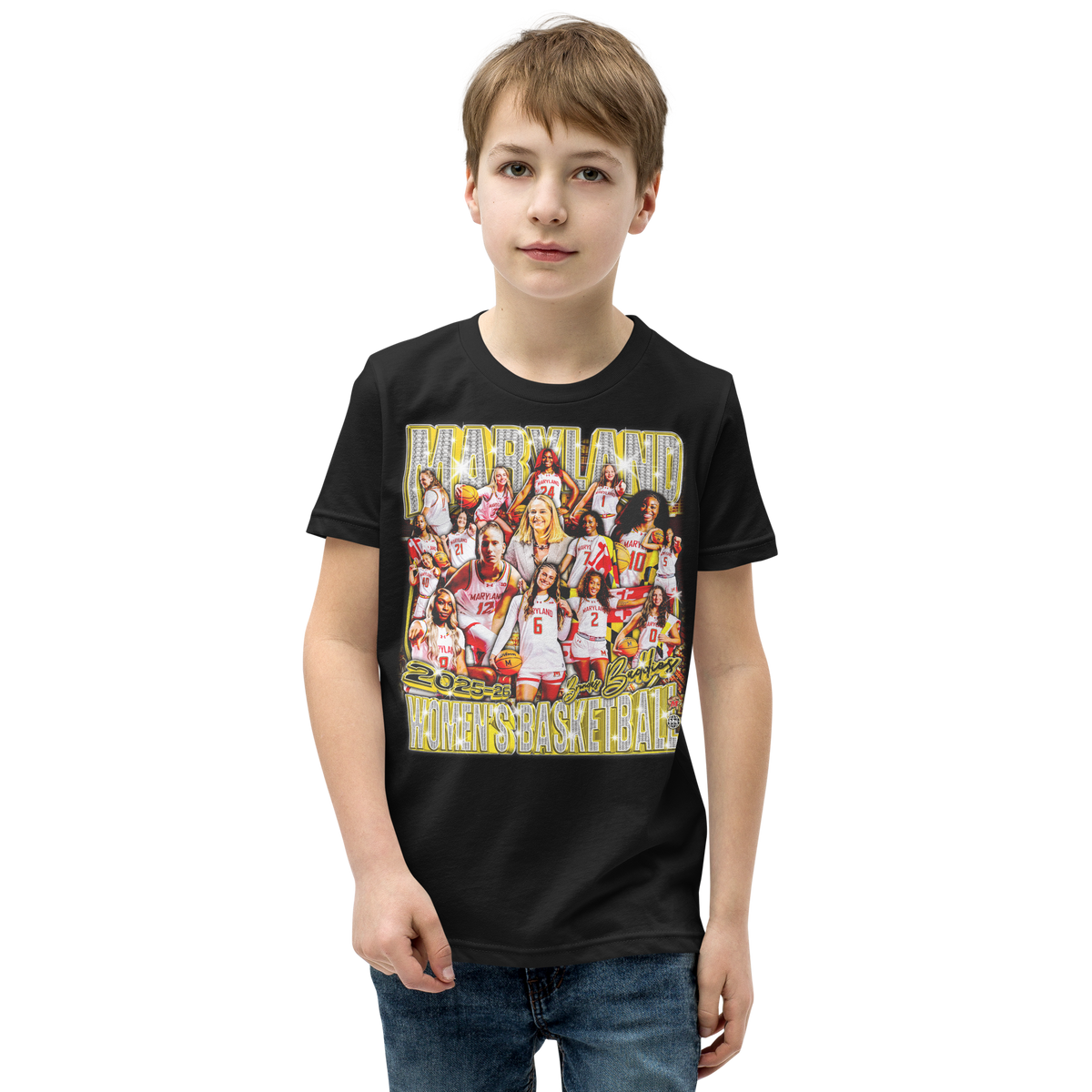 YOUTH Terps Wbb 25-26' Standard T-Shirt - Black - Product mockup