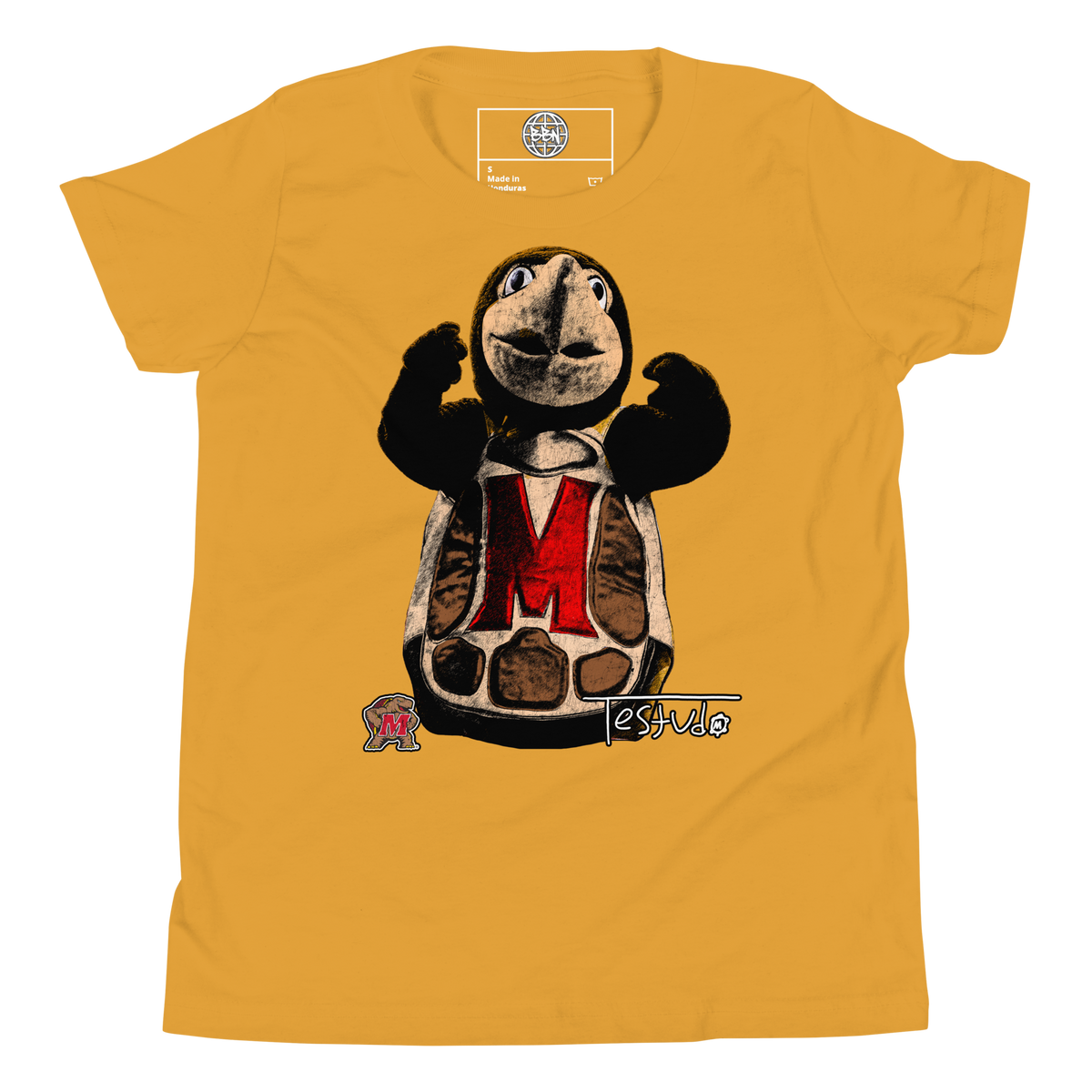 YOUTH Testudo 02 Graphic Tee - Mustard - Product mockup