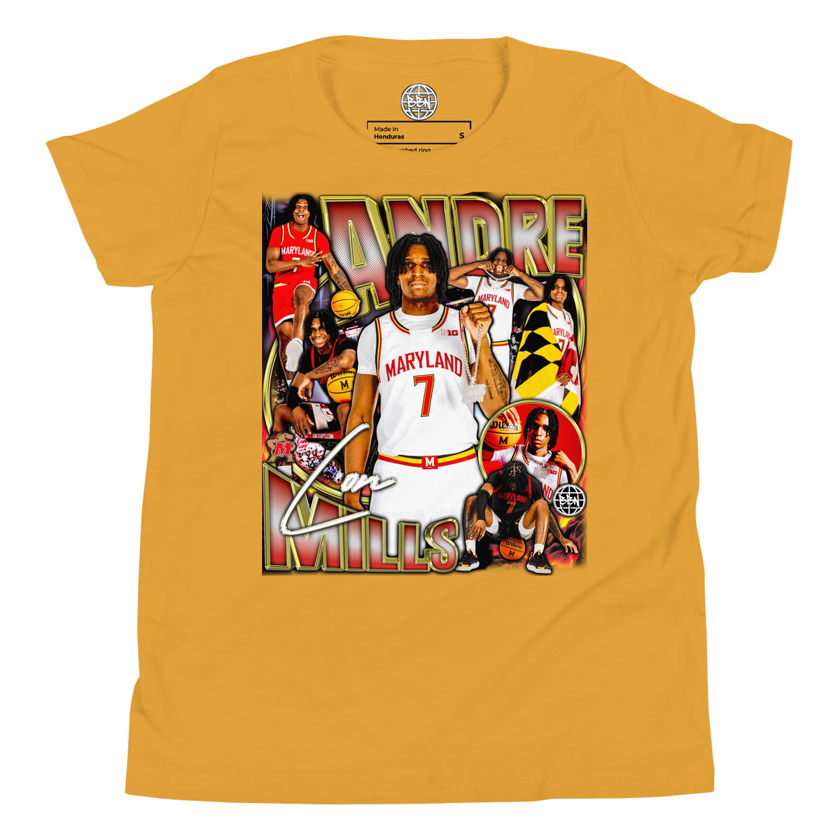 YOUTH Andre Mills Graphic Tee 001 - Mustard - Product mockup