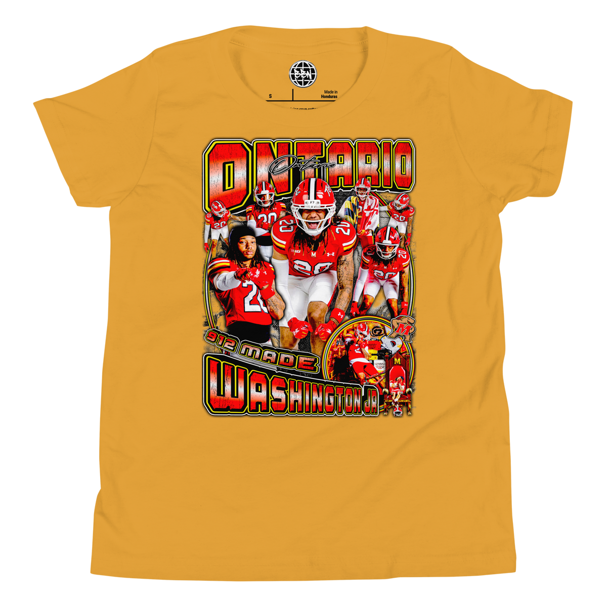 YOUTH Ontario Washington Jr Tee - Mustard - Product mockup