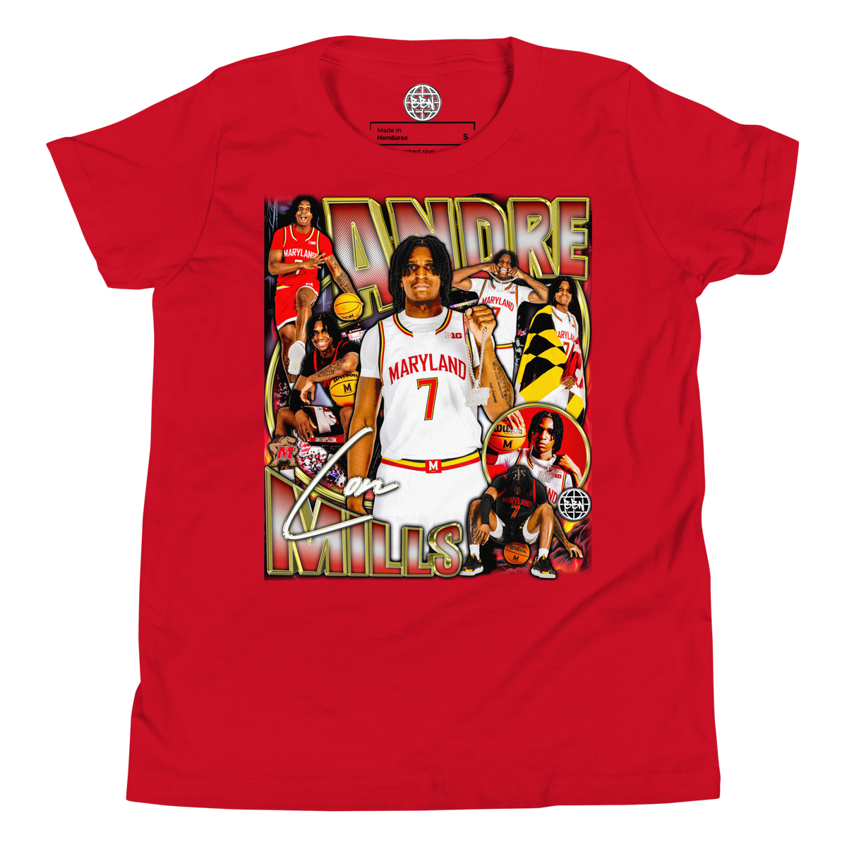 YOUTH Andre Mills Graphic Tee 001 - Red - Product mockup