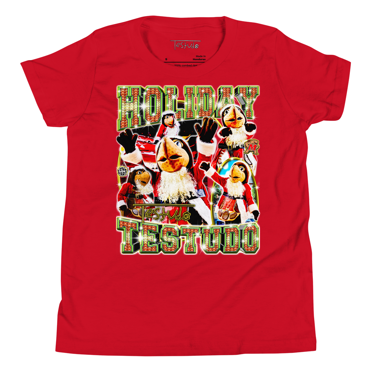 YOUTH Holiday Testudo T-Shirt - Red - Product mockup