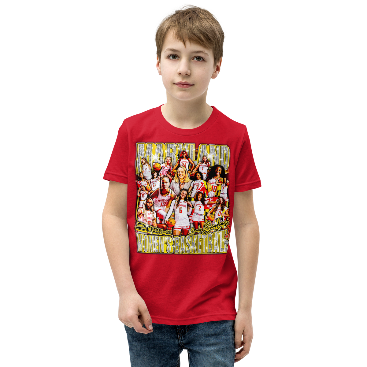 YOUTH Terps Wbb 25-26' Standard T-Shirt - Red - Product mockup