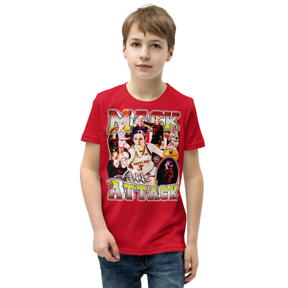 YOUTH Addi Mack T-Shirt 02 - Red - Product mockup