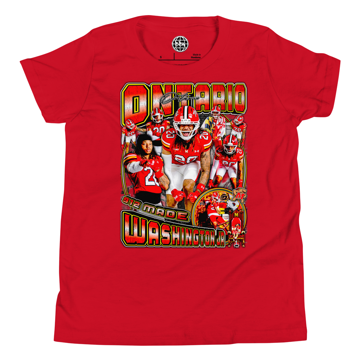 YOUTH Ontario Washington Jr Tee - Red - Product mockup