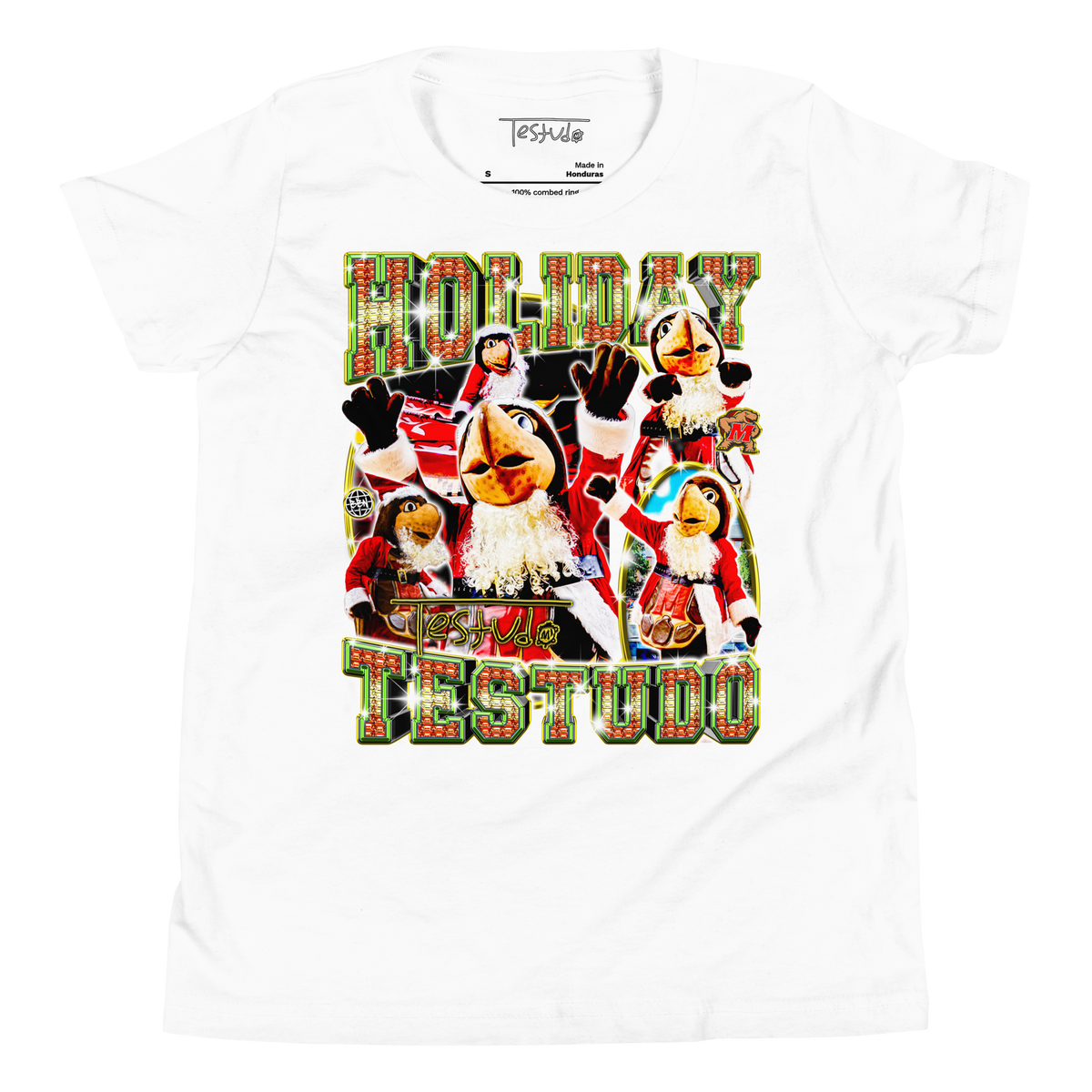 YOUTH Holiday Testudo T-Shirt - White - Product mockup