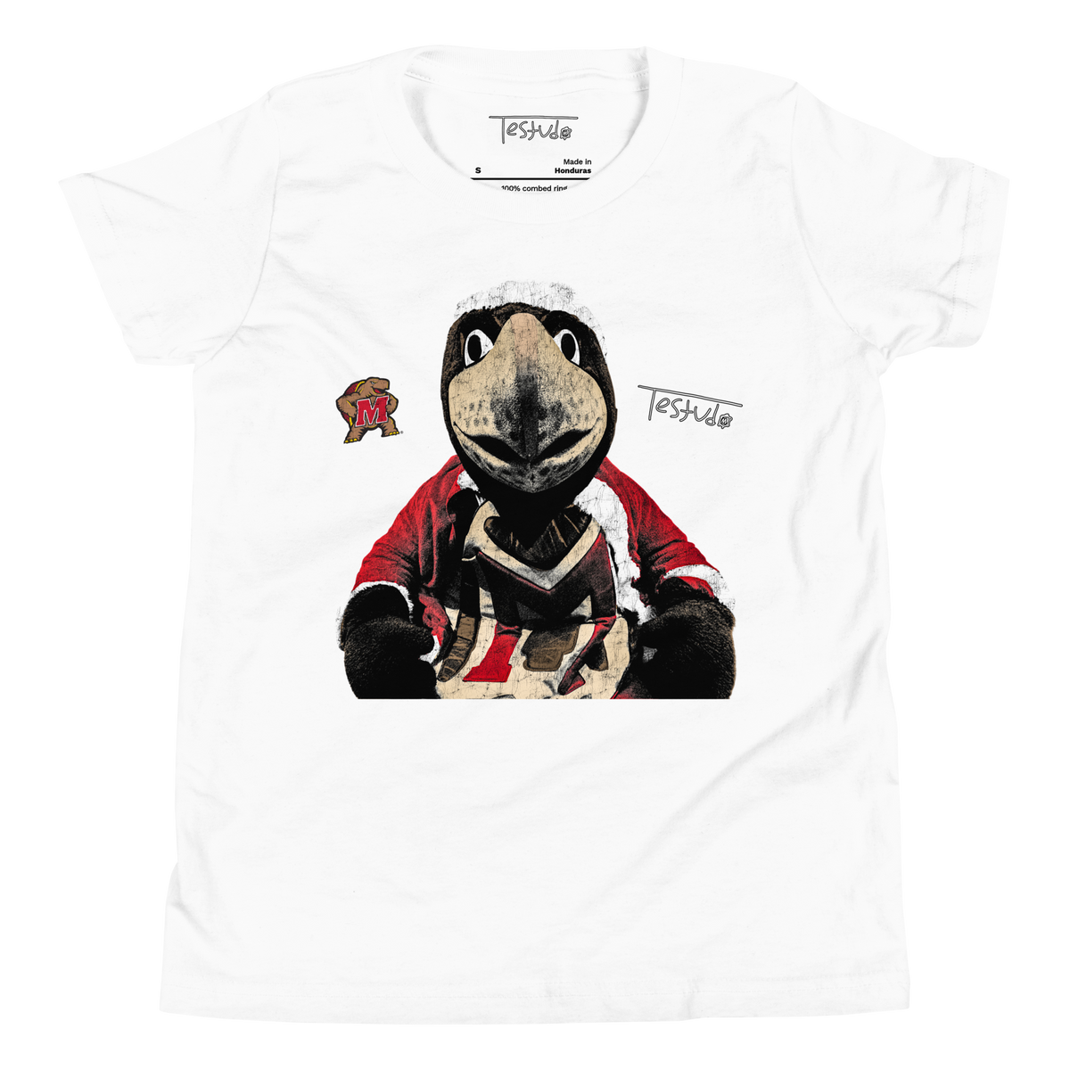 YOUTH Testudo Santa T-Shirt - White - Product mockup