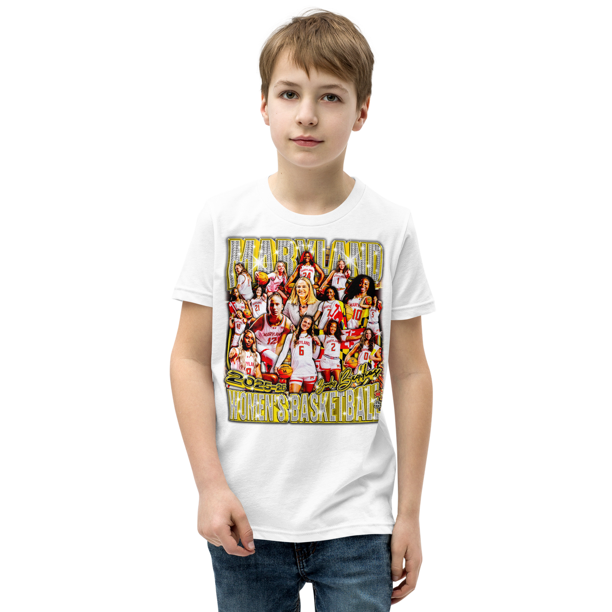 YOUTH Terps Wbb 25-26' Standard T-Shirt - White - Product mockup