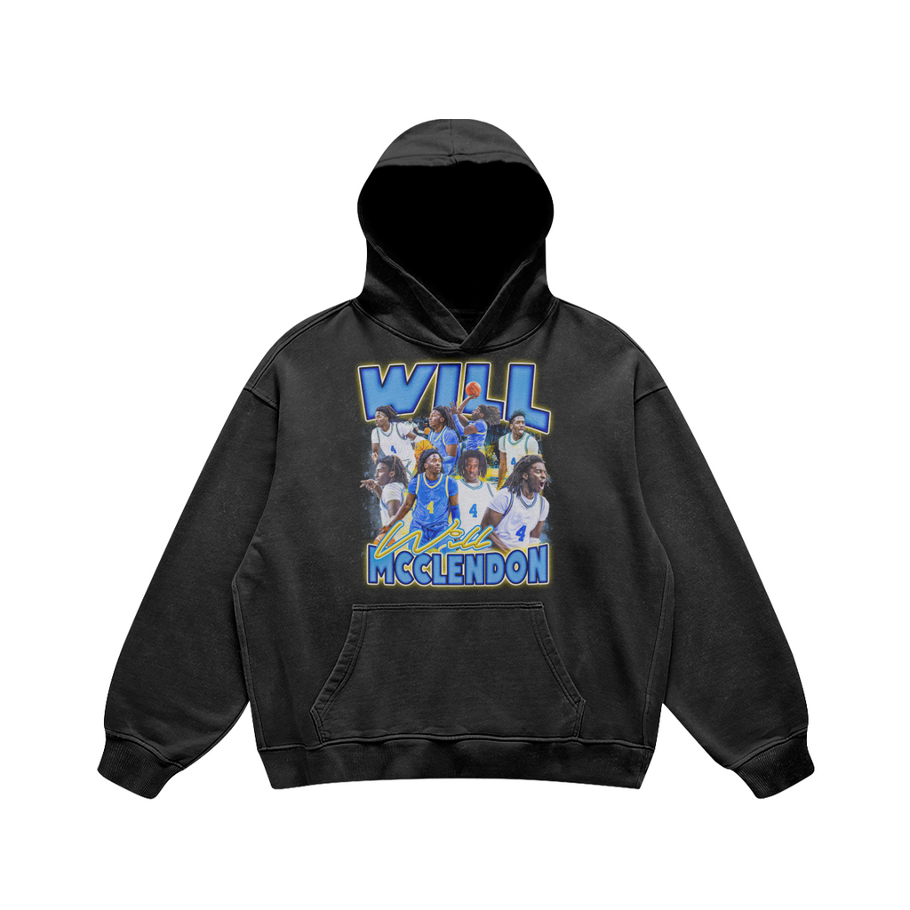 Will McClendon Oversized Retro Hoodie - Faded Black